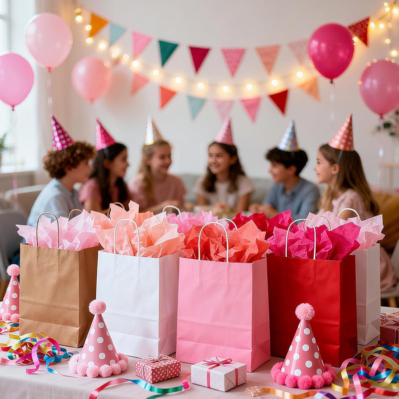 Koogel 330 Sheets Red Tissue Paper, 14 x 10 inch Pink Gift Wrapping Paper for Birthday Wedding DIY Crafts 6 Colors - Image 5